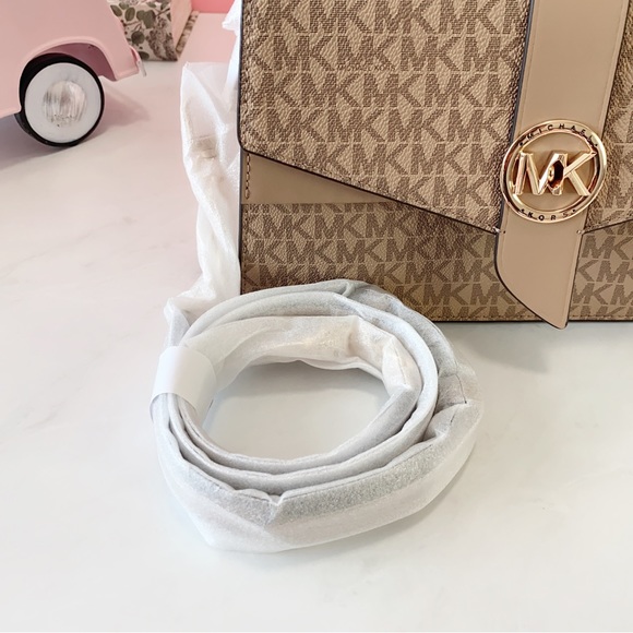 Final Sale!!! 👜 MICHAEL KORS 🌺 Greenwich Medium Logo Satchel - Picture 12 of 14